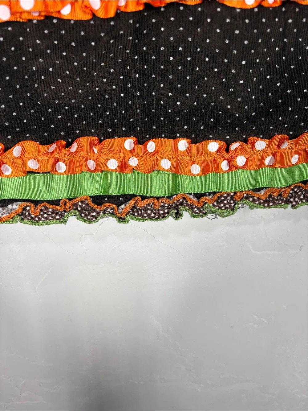 Bonnie Jean Brown Corduroy Polka Dot Turkey Appliqué Dress size 5